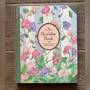 Vintage Birthday Book Keepsake Perpetual Calendar Floral Hardcover Unused